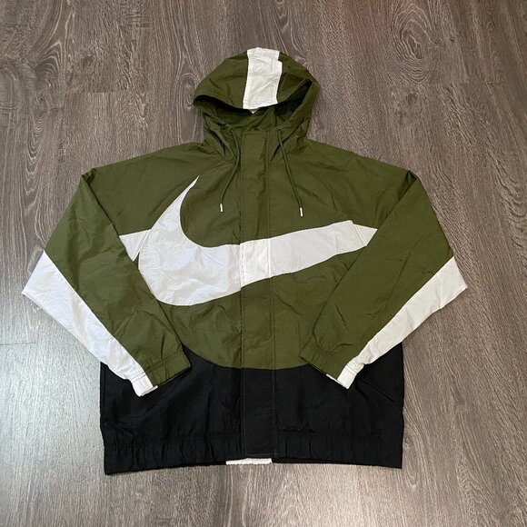 Nike Sportswear Big Swoosh Woven Track Jacket Green DD5967-326 Men's NEW